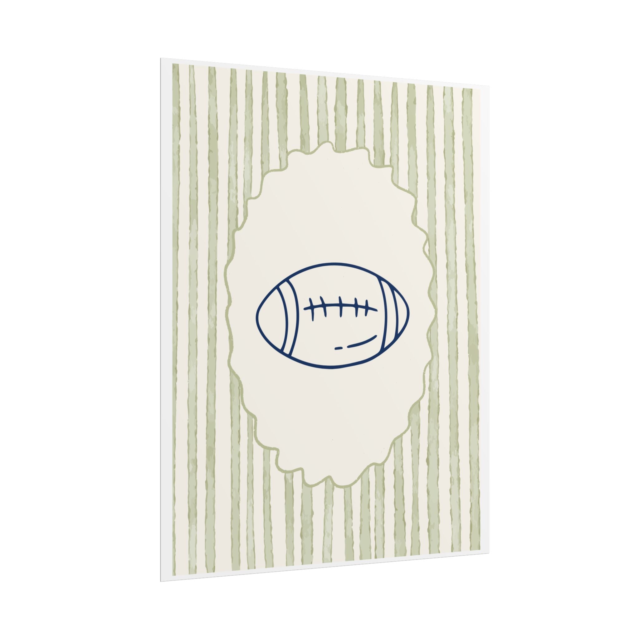 Copy of Vintage Striped Football Helmet Poster — Rolled Wall Art for Sports Fans