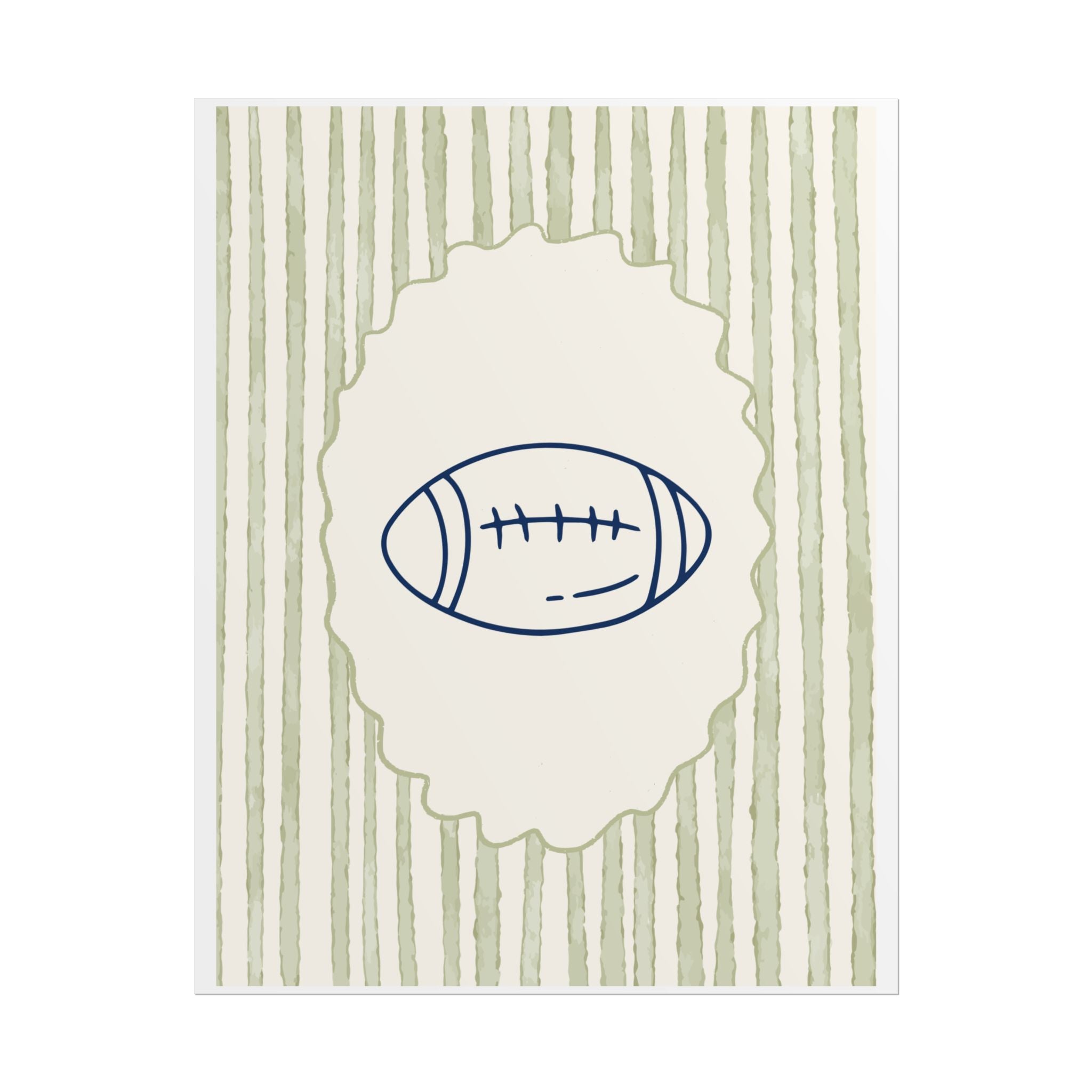Copy of Vintage Striped Football Helmet Poster — Rolled Wall Art for Sports Fans