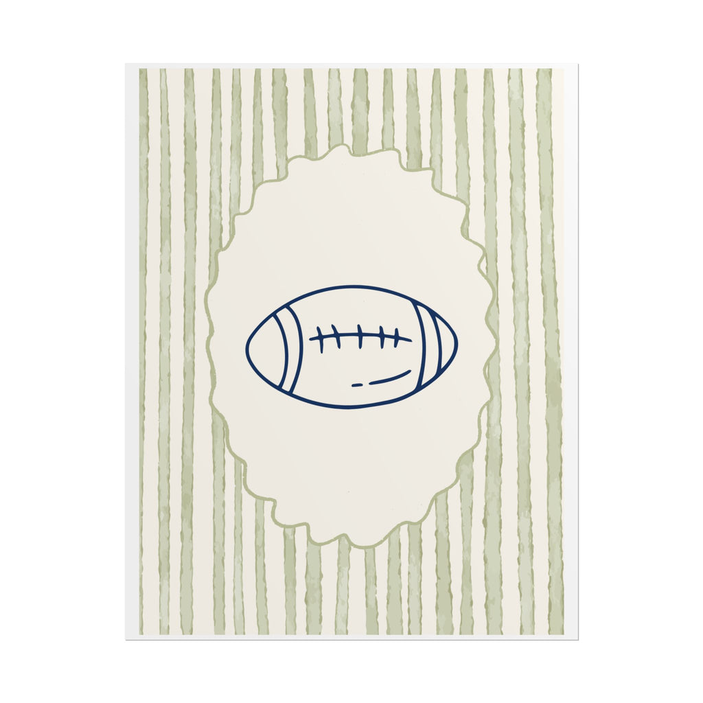 Copy of Vintage Striped Football Helmet Poster — Rolled Wall Art for Sports Fans