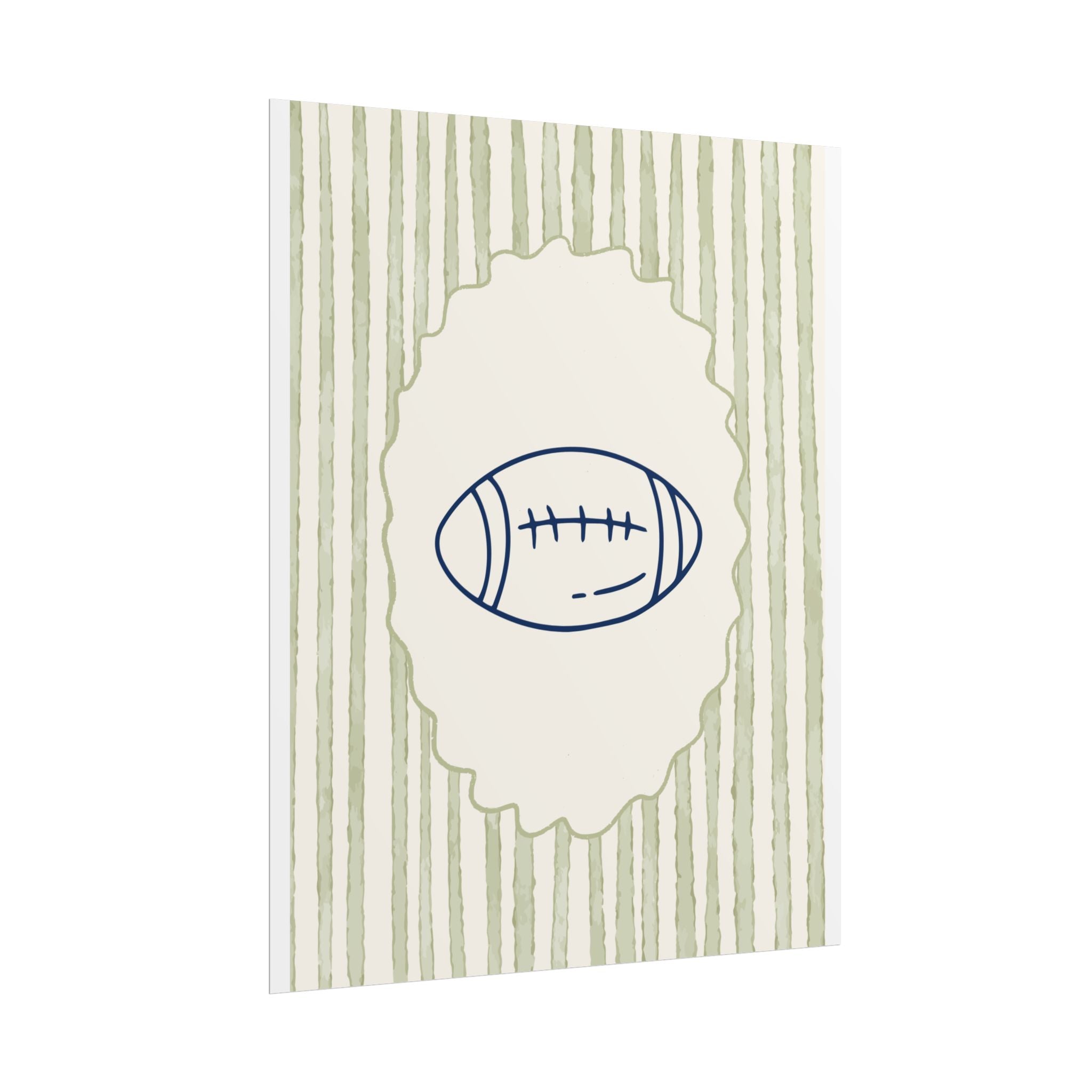 Copy of Vintage Striped Football Helmet Poster — Rolled Wall Art for Sports Fans