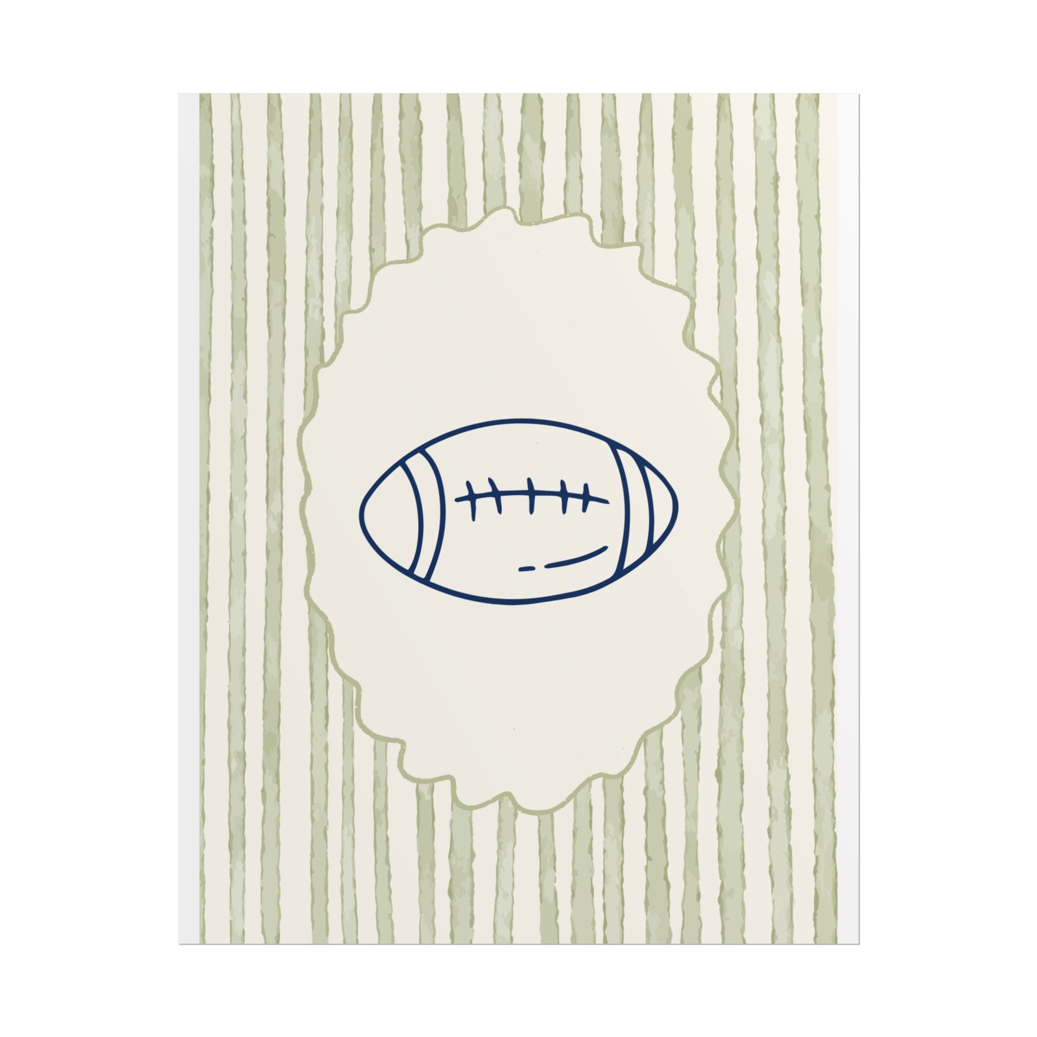 Copy of Vintage Striped Football Helmet Poster — Rolled Wall Art for Sports Fans