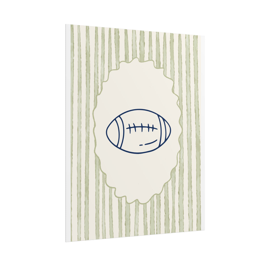 Copy of Vintage Striped Football Helmet Poster — Rolled Wall Art for Sports Fans